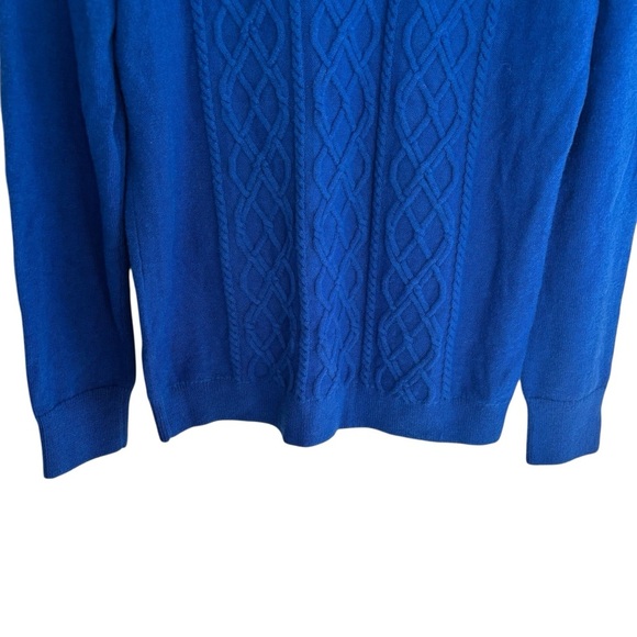 Talbots Lambswool Blend Cable Knit Sweater Preppy Old Money Quiet Luxury Large - Picture 9 of 13